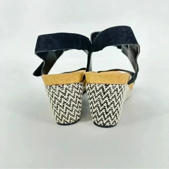 Lucky Brand Kollia Leather Platform Wedge Sandal Black - Picture 6 of 8